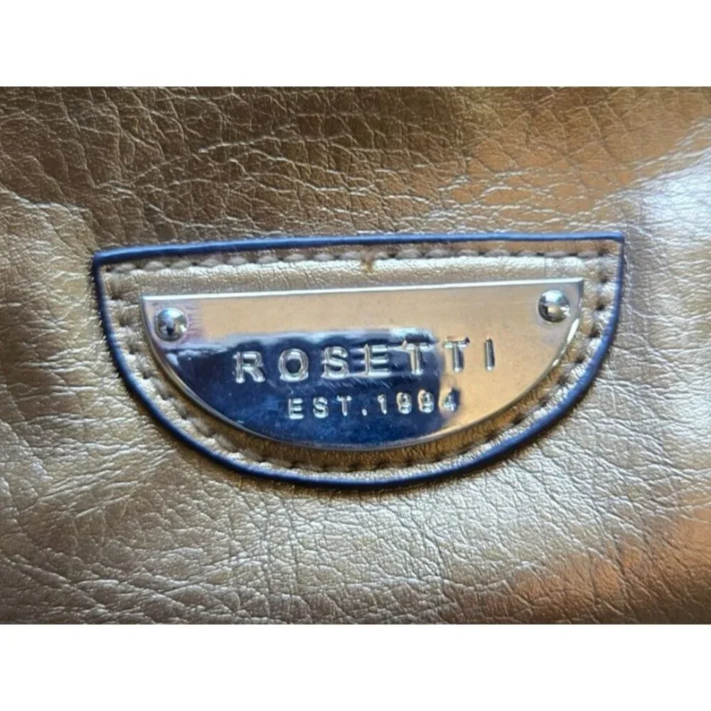 Clutch Bag Copper Metallic by Rosetti Faux Leather Zip Closure Formal or Casual